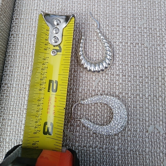 Stunning double sided hoops sterling silver cz - Picture 3 of 3